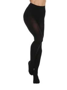 1 Piece Women's 80 Den Soft Opaque Tights, Cozy - màu đen - Xem 4