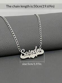 1 szt. Spersonalizowany damski naszyjnik z tekstem, matowe wykończenie, stal nierdzewna, łańcuszek NK, styl retro streetwear, wisiorek z angielskim imieniem, prezent na Dzień Matki, prezent urodzinowy, nadaje się do noszenia na co dzień