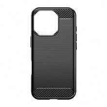 Max Power Digital Funda para Apple iPhone 16 Pro Carcasa Protectora Antigolpes Silicona Negra Diseño Fibra de Carbono Resistente Absorción de Choque [Compatible Carga Inalámbrica] - Negro - Ver 9