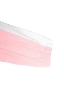 撞色拼接运动套装，女士休闲收腰长袖上衣+高腰紧身裤，粉色春季款 - 粉色 - 查看 4