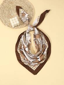 1 buc Eșarfă Retro cu Flori și Buline, Eșarfă La Modă pentru Cap, Accesoriu de Păr, Îmbunătățitor Versatil pentru O Ținută Călduroasă de Zi cu Zi - Multicolor - Vizualizare 7