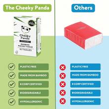 The Cheeky Panda Bamboo Facial Tissue 14 X Plastic Free Travel Tissue Packs 140 Super Soft Pocket Tissues - trắng - Xem 3
