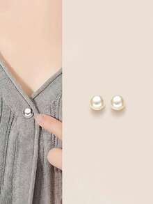 6/2 chiếc khuy nhựa thiết kế ngọc trai - Khuy điều chỉnh không cần may, khuy trang trí hình cầu màu trắng/bạc và vàng sáng bóng cho áo sơ mi, váy, áo khoác và áo kiểu - Bền và dễ sử dụng (6 chiếc), khuy đính kim sa thời trang, khuy đầu phẳng thanh lịch cho áo cardigan và áo khoác nữ - Nhiều màu - Xem 11