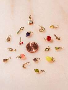 1PC Four Leaf Clover Fruit Croissant Pendant For DIY Jewelry Making Ecklace Earring Hanging Accessories