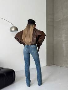 SQUALO Women's Blue Washed, Ripped, And Distressed Effect Jeans Street Style - Royal Blue - View 3