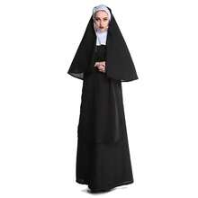 Colorful House Women Nun Costume Set Adult Traditional Nun Outfit Dress Halloween Cosplay Costume{"Size_name":"Large","Color_name":"ProfessionalWithZipper"} - 專業拉鍊 - 查看 1