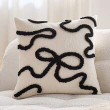 Pernă decorativă brodată în stil nordic, 45*45 cm, cu ciucuri din pluș pentru canapea, pat, scaun la fereastră (1 buc., 2 buc. opțional)