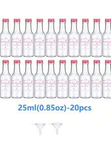 5/20/60/100PCS 迷你酒瓶 - 多功能便携式塑料容器，密封用于烈酒、果汁和酱汁 - 防漏、防碎塑料迷你瓶，带密封锁扣盖：0.85 盎司/1.7 盎司/3.3 盎司/5 盎司可重复使用手洗容器，用于接触食物、派对和婚礼礼物感恩节、万圣节和圣诞节适用