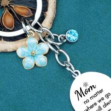 2pcs Stainless Steel Heart Shape Keychain Set - Mom And Daughter Matching Pendant, Perfect Gift For Mother's Day, Birthday, Special Occasions Car Accessories Bag Charm School Letter Cute Goth Y2k - Silver - View 7