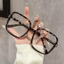 Women's Elegant Square Glasses - Non-Daily And Formal Glasses, Simple And Fashionable Black Frame, Suitable For Casual And Formal Occasions - Lightweight And Durable Design, Fashionable Glasses - 1件 黑白平面 - 查看 1