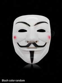 1 件万圣节恐怖面具，复仇化妆舞会 V 型面具，适合万圣节主题派对服装