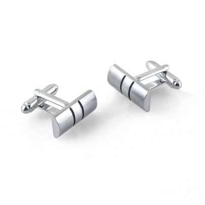 1 par de gemelos de alta calidad para hombres de plata y cobre suave como regalo