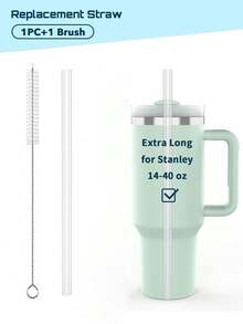 6/4/2/1 pieza Pajitas de plástico reutilizables extra largas para vaso, accesorios, pajitas de repuesto extra largas de 12 pulgadas 310 mm con cepillo de limpieza, compatibles con vasos de 20/30/40 oz, juego de fiesta de Navidad de plástico, regalo de Navidad - Multicolor - Ver 16