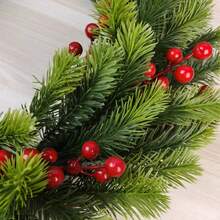 1 opakowanie świątecznego wieńca, świąteczny wieniec na drzwi wejściowe, świąteczne wieńce na drzwi z czerwonymi jagodami, szyszkami i liśćmi cedru, sztuczny wieniec na Boże Narodzenie, dekoracje do wnętrz i na zewnątrz, wieńce na drzwi wejściowe z prawdziwym akcentem, duże sztuczne świąteczne, małe zimowe wieńce z sosny i cedru na okna, na zewnątrz, do domu, ogrodu, na ścianę, na werandę, do powieszenia na ścianie - Wielokolorowe - Zobacz 6