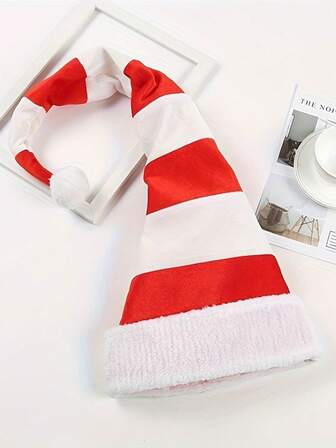 1pc2pcsCozy Santa Hat For Adults - Thick, Wool-Like Fabric, Perfect For Christmas & New Year's Parties