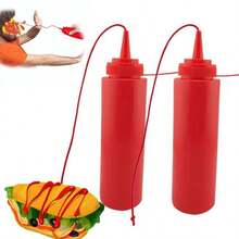 2025 恶作剧减压挤压瓶，逼真沙拉酱分配器玩具，番茄酱恶作剧礼物，生日/返校礼物 - 彩色 - 查看 2