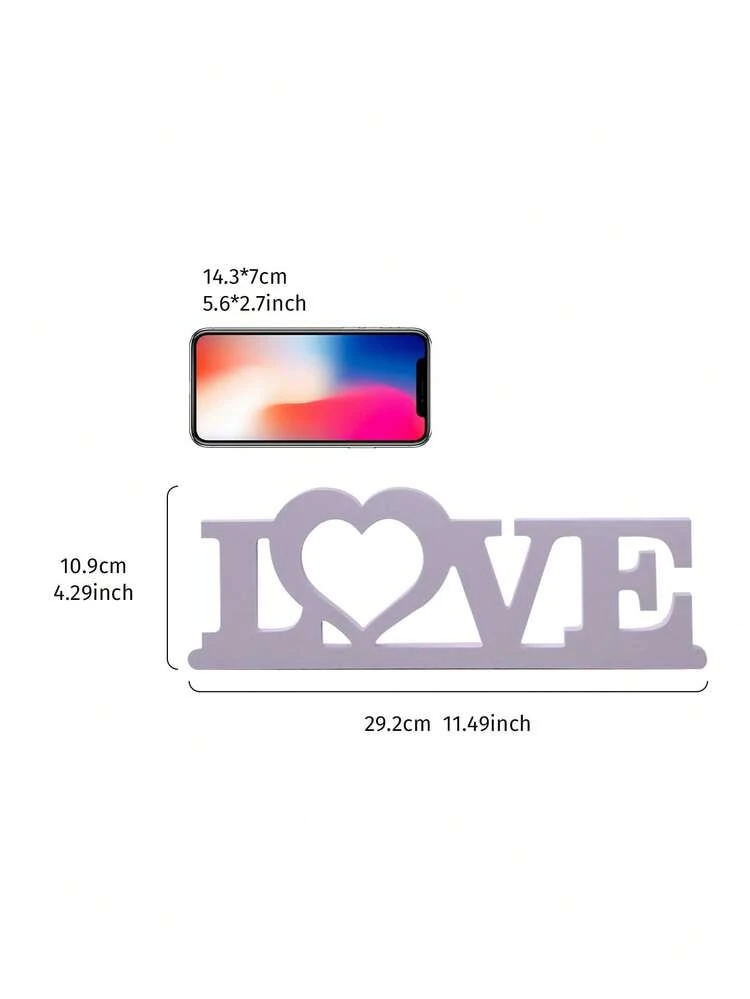 1pc Love Design Art Decoration, White Plastic Decoration Craft For Home Decor Best