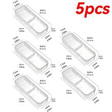 1/5 hộp đựng thực phẩm - Hộp đựng cơm trưa Bento nhiều ngăn có thể tái sử dụng, thích hợp cho gia đình, trường học, công việc và du lịch, có nắp đựng thực phẩm, hộp đựng đồ ăn nhẹ, hộp đựng cơm trưa Bento có thể kiểm soát khẩu phần cho người lớn, khay đựng trái cây - trong suốt - Xem 10