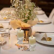 NACOOL 12PCS Candelabros a Granel, Candelabros de Vidrio Simples Europeos, Candelabros de Mesa Románticos, Adecuados para Decoración en Festivales, Bodas, Cumpleaños, Navidad, Fiestas de Eventos - 1 - Ver 5