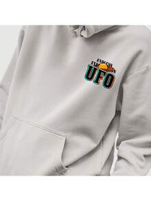 Men's Hooded Sweatshirt With Cosmic Space Print Kangaroo Cold Weather Blouse Flannel Coat Cold Winter - Grey - View 4