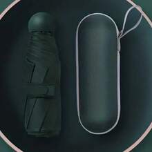 1pc Compact Windproof And Rainproof Five-Fold Pocket Umbrella; Mini Capsule Umbrella; Folding Umbrella; Sun And Rain Umbrella; Black Rubber; Sun Umbrella With Box; Portable Umbrella; Rain Cover; Portable Foldable Sturdy Fiberglass Ribs; Ergonomic Handle; Dual Purpose For Sun And Rain Protection; Outdoor Activities And Travel Umbrella;