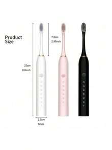 Electronic Toothbrush with 5 Modes and Smart Timer - Perfect for Men and Women - Clean Teeth and Gums Effectively - Negro - Ver 3