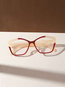 一副女士休闲不对称几何时尚眼镜，适合日常阅读、搭配服装和通勤。 - 彩色 - 查看 2