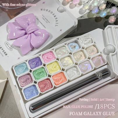 MORDDA 18色晕染凝胶指甲油，高显色度半固态指甲油凝胶，女士沙龙DIY美甲