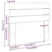 vidaXL Testiera letto 75 cm in legno massello di quercia