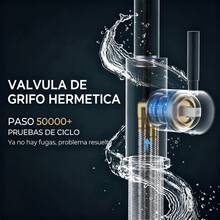 Saetow Grifos para fregaderos de cocina, grifos de cocina en níquel cepillado/negro mate con rociador extraíble, grifos monomando de acero inoxidable de arco alto con tapa para fregaderos de 1 o 3 orificios, grifos para fregaderos de cocina para casas de campo, caravanas, lavanderías y mostradores de bar - Níquel Cepillado - Ver 9