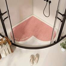 Heart-Shaped Bathroom Mat, Shower Room Anti-Slip Anti-Fall Foot Mat, Drainage Hollow Mat