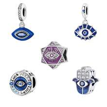 S925 Silber-plattierte Böser Blick Perlen Accessoires, personalisierter Glücksbringer zum Selbermachen, ein Geschenk voller Schutzwirkung, lässt dich einen einzigartigen, mysteriösen und modischen Stil tragen. Geeignet für Halloween, Weihnachten