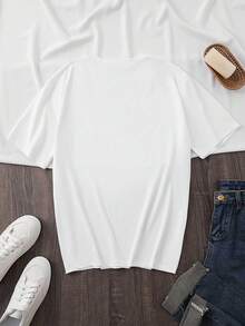 1 camiseta gráfica con estampado digital para mujer Gatos, bolsas, cajas, pecera Camiseta casual de cuello redondo y manga corta. Camiseta de algodón ligera para las cuatro estaciones, lavable a máquina, no lavar en seco. - Blanco - Ver 2
