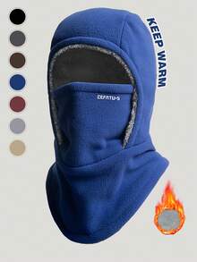 1pc Winter Warm Balaclava Hat With Face Mask, Outdoor Cycling Skiing Windproof Thermal Lined Thick Hat Scarf Mask 3-In-1 Set - Multicolor - View 4