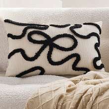 Pernă decorativă brodată în stil nordic, 45*45 cm, cu ciucuri din pluș pentru canapea, pat, scaun la fereastră (1 buc., 2 buc. opțional)