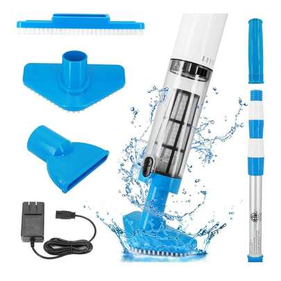 Aspiradora inalámbrica para albercas pequeñas – Limpiador de alberca Recargable de Mano con Tubo telescópico, succión Potente para albercas elevadas, spas y jacuzzis