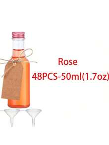 48件/2件/120/500件小巧便携迷你塑料空酒瓶，带绳和吊牌装饰，螺旋盖不易漏水，适用于果汁酒等液体，野餐派对婚礼等场合适用-50/100毫升。 - 彩色 - 查看 16