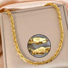 Luxury Italian 750 14k Gold Plated Copper Chain Necklace For Women