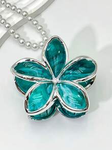 1 pieza/9 piezas Pinza de pelo de plástico ABS con estampado floral, pasador de pelo dulce para playa, viaje, fiesta, vacaciones, temporada de regreso a la escuela, accesorios de pelo elegantes, pinzas de pelo elegantes, pinza de pelo de invierno