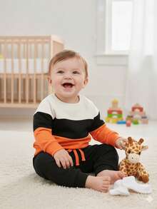Winter Children's Sweatshirt Set For Boys - Naranja Quemada - Ver 1