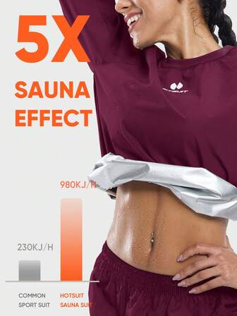 HOTSUIT 女士桑拿服汗衫健身房健身背心女士汗衫桑拿上衣健身房上衣健身服冬季训练运动健身服，圣诞节