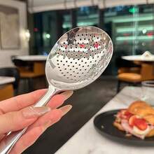 2 paquets de Cuillère de service robuste moderne pour cuisine, en acier inoxydable avec trous. Spatule-cuillère résistante à la chaleur pour la cuisson de pâtes, salades, soupes. Ustensiles de cuisine professionnels - Multicolore - Voir 6