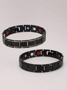 1pc Metallic Magnetic Fashionable & Versatile Bracelet For Men