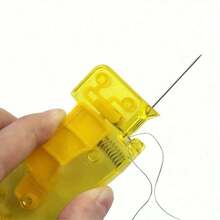 1 Pc Lemon Yellow Automatic Needle Threader, DIY Hand Sewing Needle Threader, Manual Sewing Machine Sewing Tool, Home Handicrafts And Sewing Supplies
