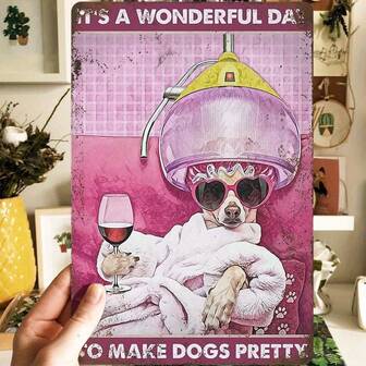 1 件复古标志金属标志狗美容沙龙宠物海报与艺术品，餐厅酒吧咖啡馆咖啡店绘画，防水防尘，有趣的家庭房间墙壁装饰，美学，房间装饰，卧室装饰，节日装饰品，圣诞节万圣节礼物。