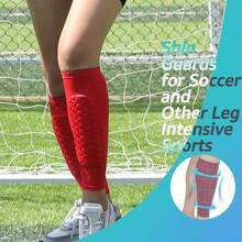 2件装红色蜂窝足球运动配件，轻便易穿，适合室内/室外训练和比赛，是送给运动爱好者的最佳礼物。 - 紅色 - 查看 4