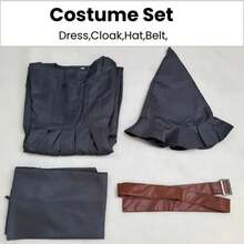 Disfraz de mago Gandalf del Hobbit, túnica pagana, capa de mago, cosplay, túnica gris, sombrero, conjunto completo de atuendos para adultos - Solo peluca - Ver 7