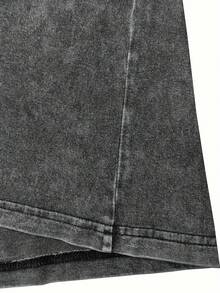 LIDANR 1pc Men's Heavyweight Vintage Washed Cotton T-Shirt - Oversized Retro Streetwear Tee, Soft Breathable Crewneck Shirt For Teens & Adults, Machine Washable Everyday Casual Top, Unisex Clothing, Loose Fit, Comfortable Material, Short Sleeve Tee, Teen Fashionmen's Clothes T-Shirt. - Xám - Xem 6