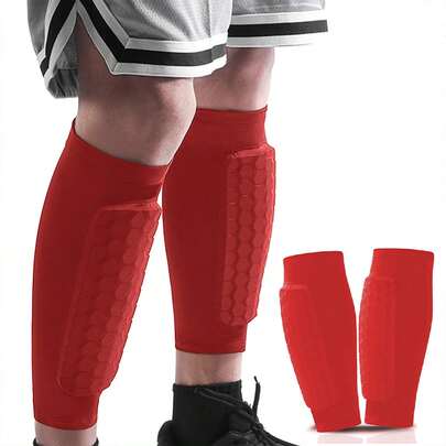 2件装红色蜂窝足球运动配件，轻便易穿，适合室内/室外训练和比赛，是送给运动爱好者的最佳礼物。