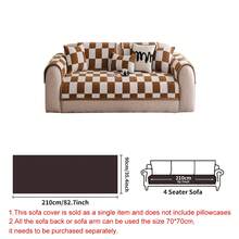 1pc Checkerboard Fleece Anti-Slip Sofa Cushion - Pet Friendly, Soft & Skin-Friendly, Easy To Clean, Suitable For Home, Bedroom, Living Room, Office